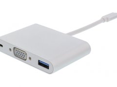 Adaptor USB-C 3.1 - VGA, USB3.0, USB-C PD